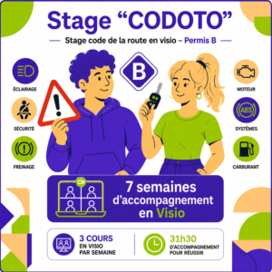 Stage "CODOTO" : Du lundi 7 septembre au vendredi 23 octobre 2026