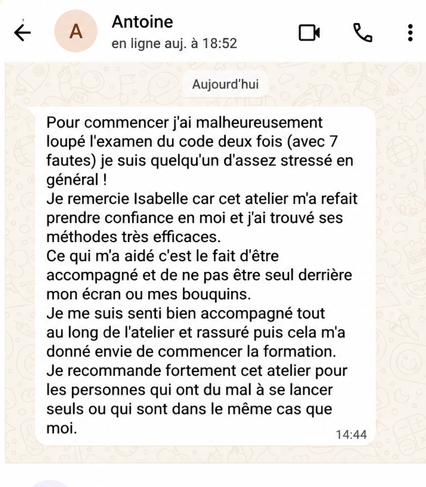 Avis authentique antoine chez Code en Live
