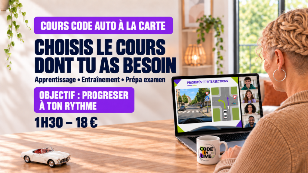Cours collectif de Code de la route à la carte en visioconférence et en direct