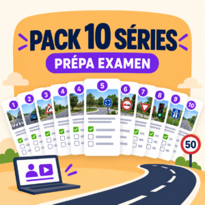Pack de 10 séries collectives prépa examen du Code de la route en ligne