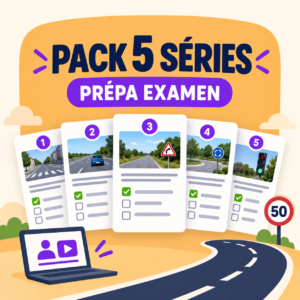 Pack de 5 séries collectives prépa examen du Code de la route en ligne